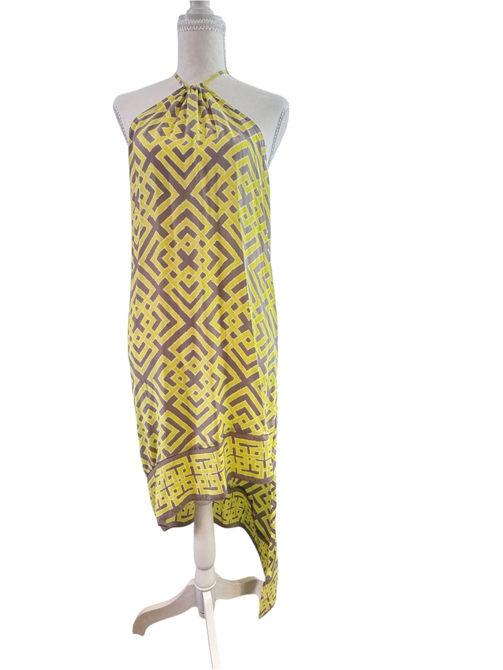 Alice + Trixie 100% Silk Halter Cruise Vacation Dress Size Medium